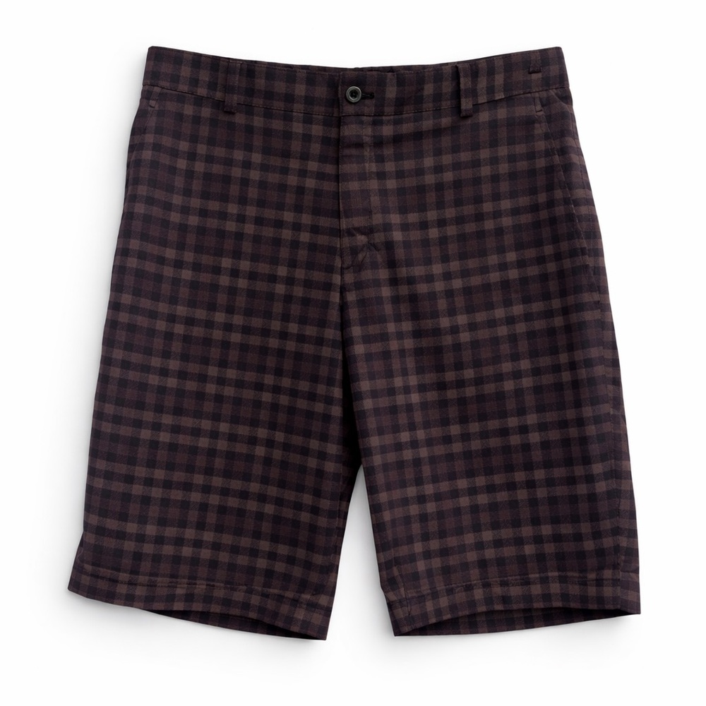 Nike Golf Dri-FIT Plaid Shorts Men’s 34 Black Gray Flat Front